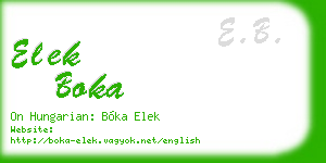 elek boka business card